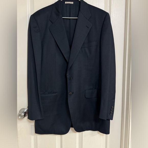 Bruno Magli Roma Blazer | Made in Italy | 100% Wool Super 100’s | Navy Size 44 L - Picture 1 of 11